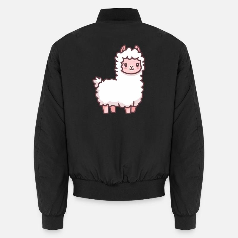 Cute Llama Cartoon Unisex Bomber Jacket