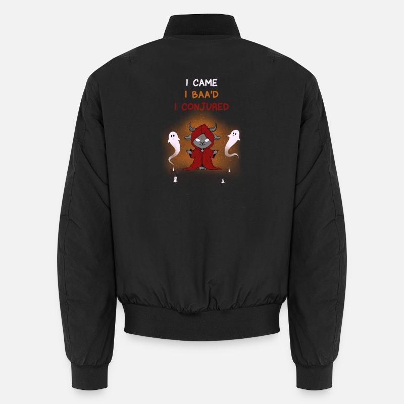 Celestial Magic Goat with Ghosts Unisex Bomber Jacket