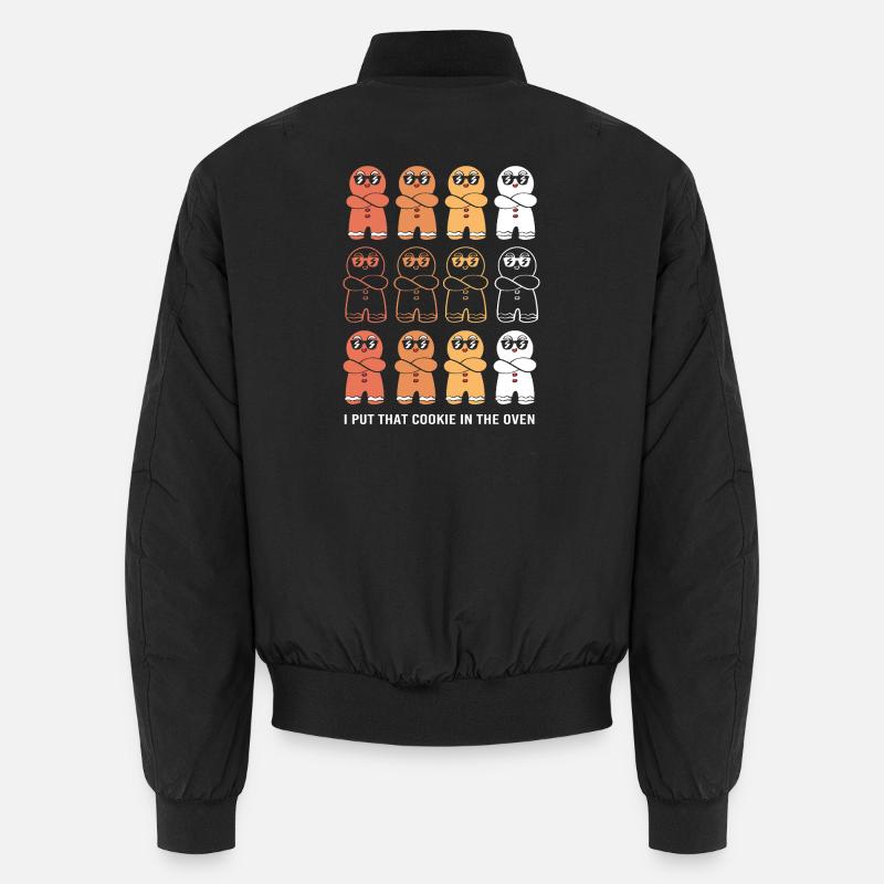 Pregnancy Birth Gingerbread Christmas - Unisex Bomber Jacket - black