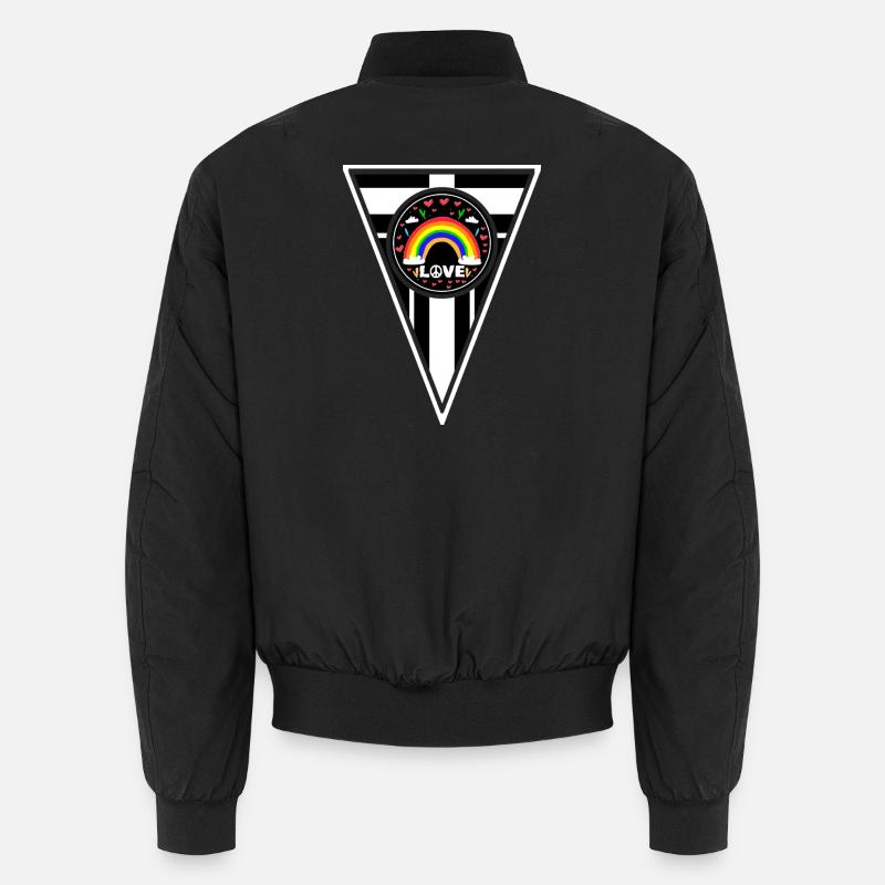 Regenbogen Love Peace Design - Unisex Bomberjacke - Schwarz