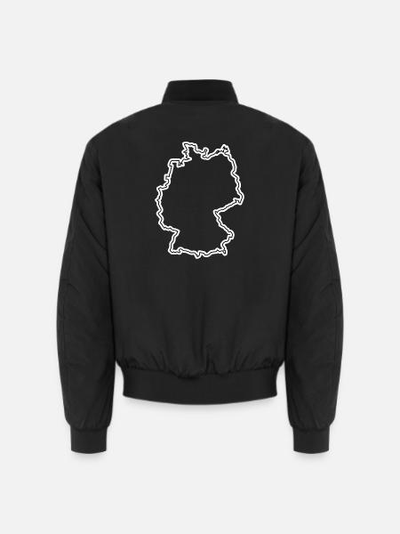 Deutschland Outline – Minimalistisches Kartendesign - Unisex Bomberjacke - Schwarz
