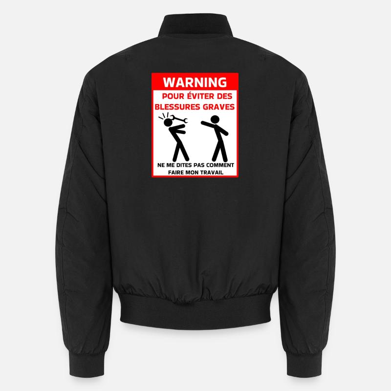 Sicherheitshinweis t - Unisex Bomberjacke - Schwarz