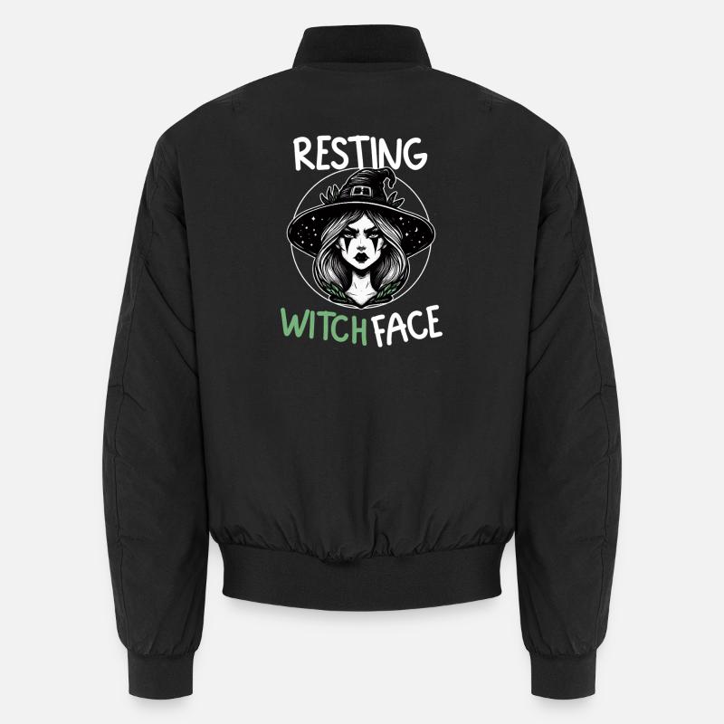 Hexengesicht in Ruhe Illustration Unisex Bomberjacke