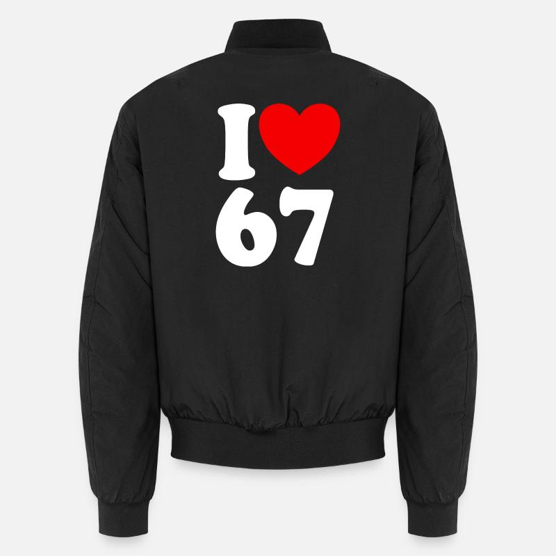 Fun 67 Numéro 6-7 I Cœur 6 7 Six Sept Bomber unisexe