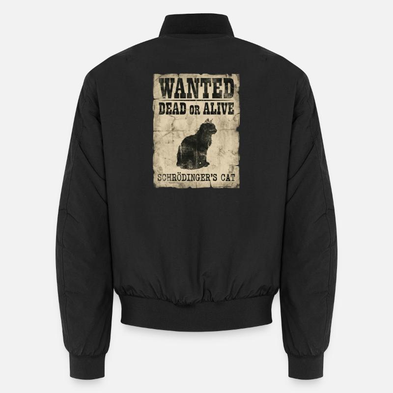Schrödingers Katze gesucht Tot-oder-lebendig Physik-Wortspiel Unisex Bomberjacke