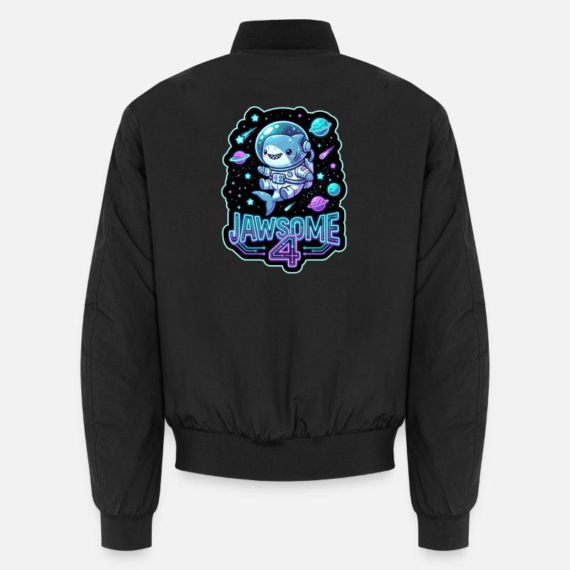 Jawsome 4 Space Shark - Bomber unisexe - noir