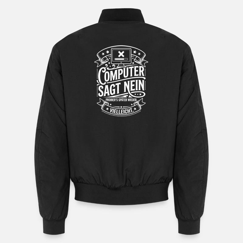 Computer Says No Meme Shirt - Unisex Bomber Jacket - black