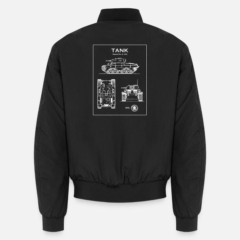 Silhouette du plan du char - Bomber unisexe - noir