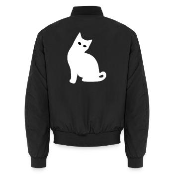 Katze Silhouette – Geschenk für Katzenliebhaber  - Unisex Bomberjacke - Schwarz - Hinten - AI Model Male 185 light (185cm)