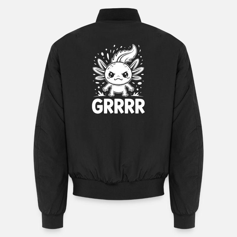 Winged Grump Axolotl - Unisex Bomber Jacket - black