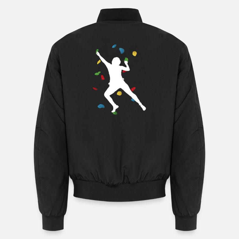 Climb Wall Man White – Boulder Style Unisex Bomberjacke