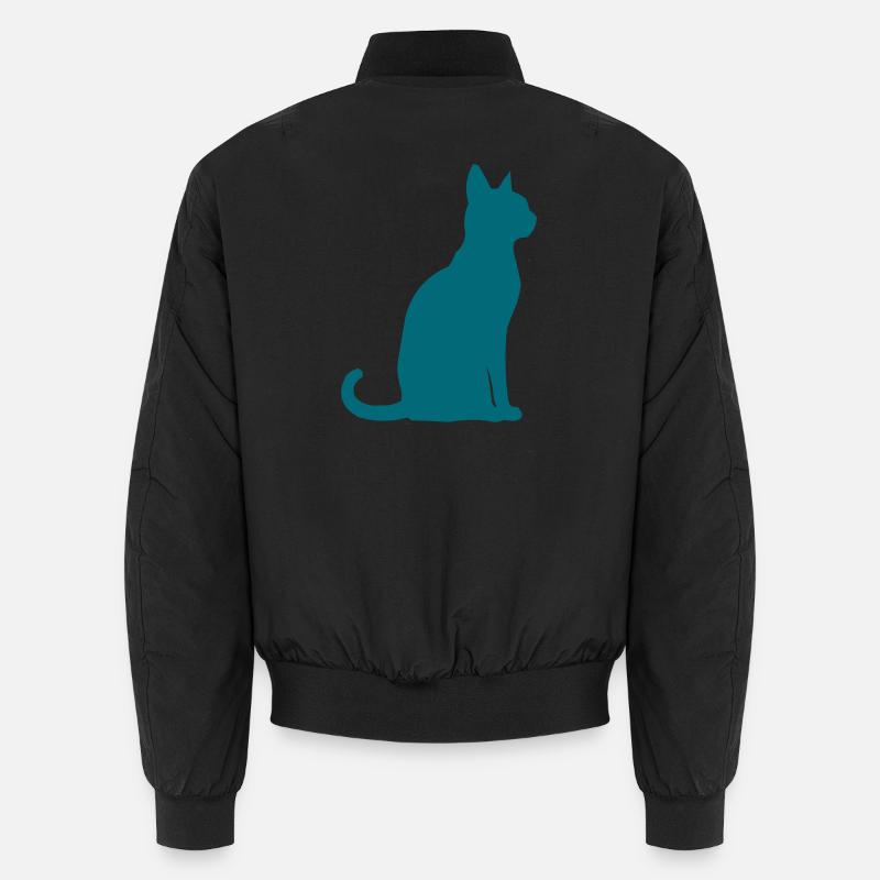 Silhouette de chat sarcelle Bomber unisexe