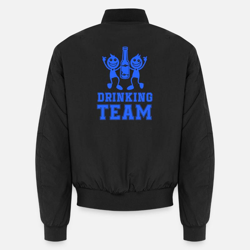 Friends Drinking Beer Bottle Heroes - Unisex Bomber Jacket - black