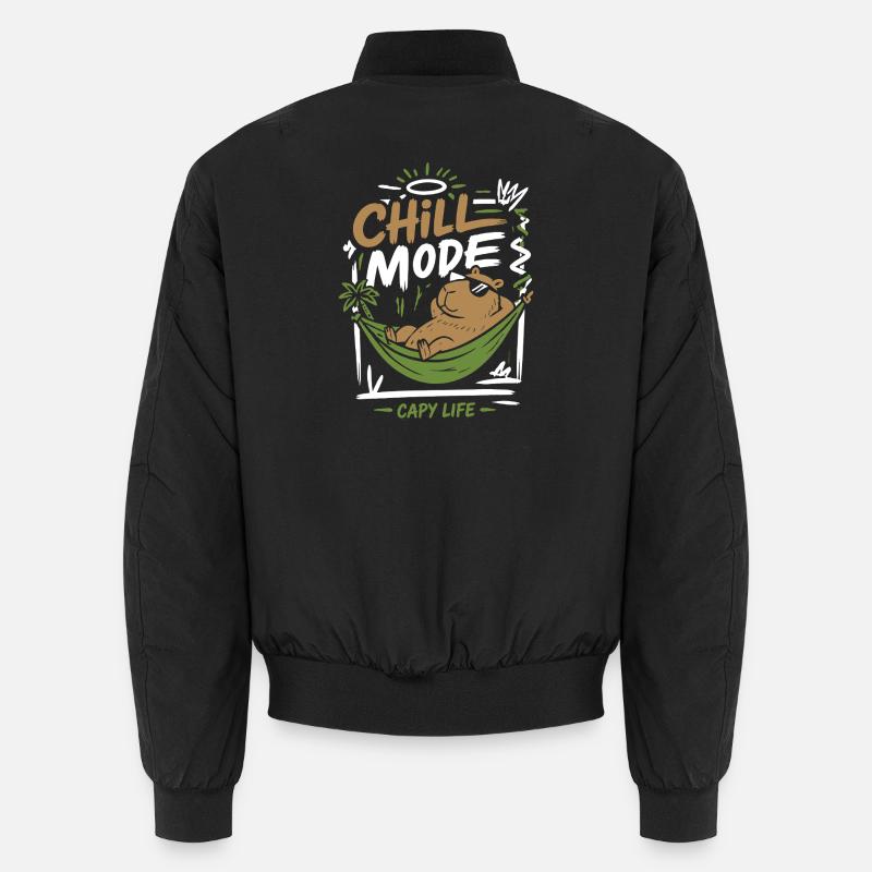 Chill Mode Capy Life - Unisex Bomber Jacket - black
