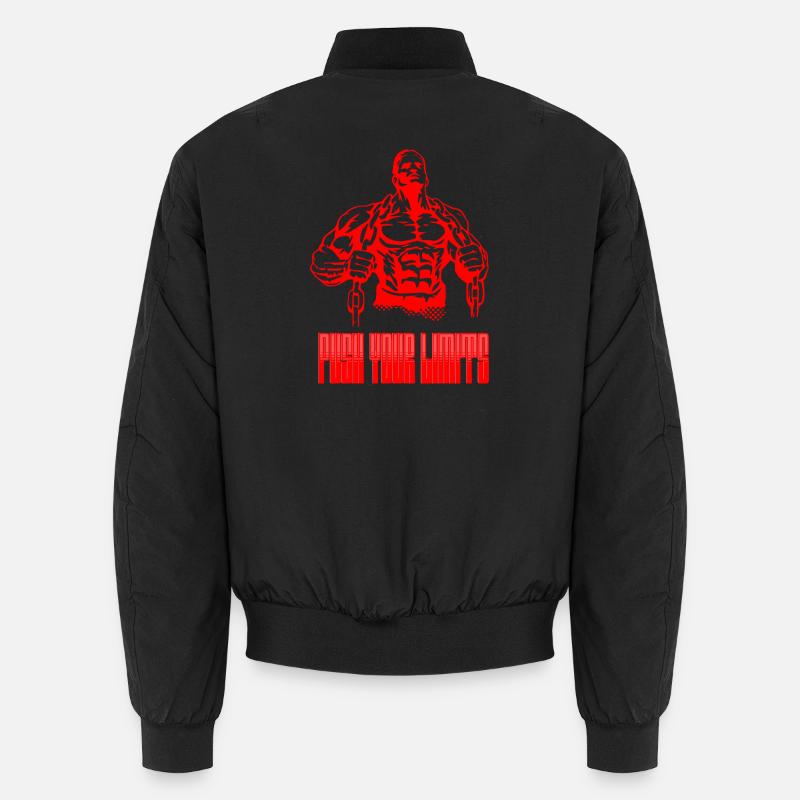 Push Your Limits - Bodybuilding and Determination  Unisex Bomber Jacket