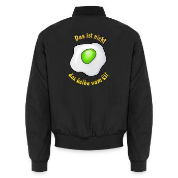 Das ist nicht das Gelbe vom Ei! - Wortwitz-Design - Unisex Bomberjacke - Schwarz - Hinten - AI Model Male 185 light (185cm)