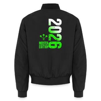 Darts Champion 2026 Kreisliga shirt green white - Unisex Bomber Jacket - black - Back - AI Model Male 185 light (185cm)