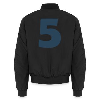 5_zahl- - Unisex Bomberjacke - Schwarz - Hinten - AI Model Male 185 light (185cm)