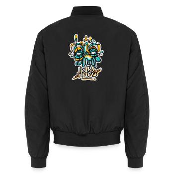 Skull Rature Graff Krispé - Unisex Bomber Jacket - black - Back - AI Model Male 185 light (185cm)