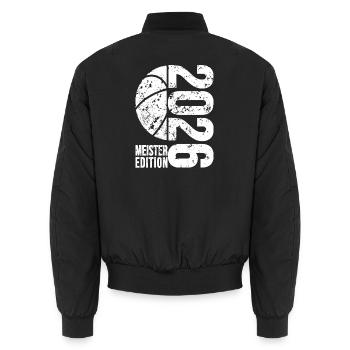 Basketball Meister Edition 2026 in weiß - Unisex Bomberjacke - Schwarz - Hinten - AI Model Male 185 light (185cm)