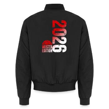 Basketball Meister Edition 2026 in rot und weiß - Unisex Bomberjacke - Schwarz - Hinten - AI Model Male 185 light (185cm)