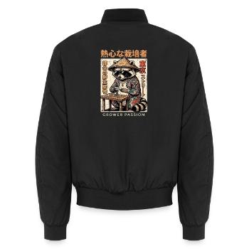 Kiffer Shibuya Waschbär - Unisex Bomberjacke - Schwarz - Hinten - AI Model Male 185 light (185cm)