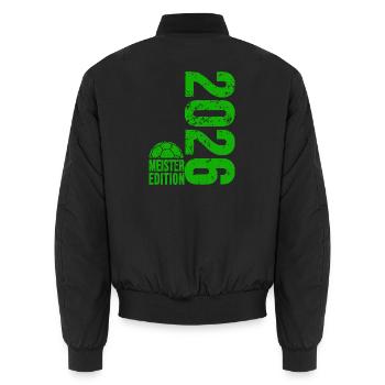 Maillot de champion de handball 2026, vert, édition verte - Bomber unisexe - noir - Dos - AI Model Male 185 light (185cm)