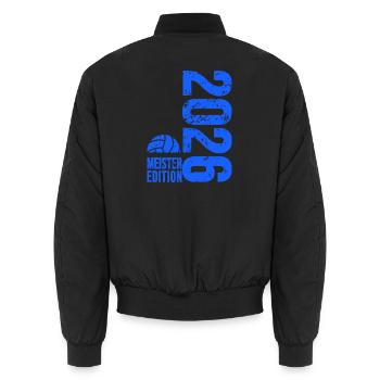 Volleyball Master Shirt 2026, Blue, Hoodie, Mug - Unisex Bomber Jacket - black - Back - AI Model Male 185 light (185cm)