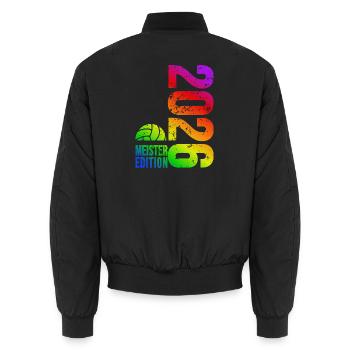 Maillot Volleyball Master 2026, sac arc-en-ciel - Bomber unisexe - noir - Dos - AI Model Male 185 light (185cm)