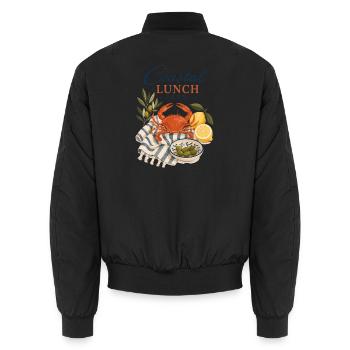 Club du Déjeuner Côtier Crabe Méditerranéen - Bomber unisexe - noir - Dos - AI Model Male 185 light (185cm)