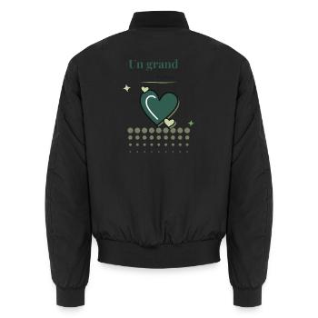 MERCI. MAÎTRESSE. MAÎTRE. MERCI MAÎTRESSE. MARIAGE - Bomber unisexe - noir - Dos - AI Model Male 185 light (185cm)