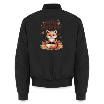 Hallo Herbst - Unisex Bomberjacke - Schwarz - Hinten - AI Model Male 185 light (185cm)