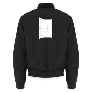Neuer Lebensabschnitt Offene Tür Sonne Shirt - Unisex Bomberjacke - Schwarz - Hinten - AI Model Male 185 light (185cm)