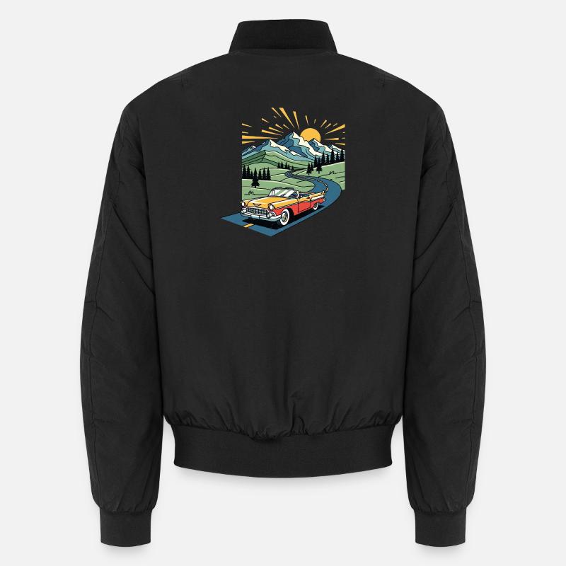 Old school car - Unisex Bomberjacke - Schwarz
