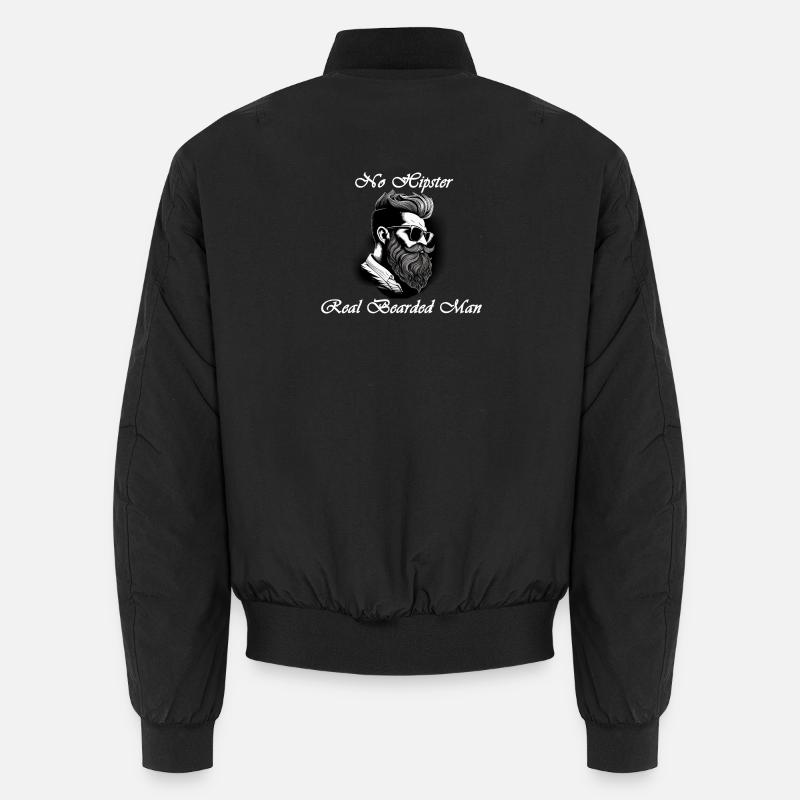 no Hipster white - Unisex Bomber Jacket - black