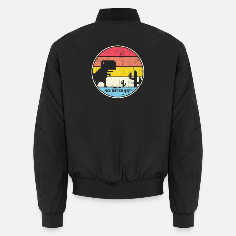 Desert Sunset Pixel Silhouette - Bomber unisexe - noir