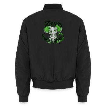 Zero fucks given (Bella Donna‘s wicked world) - Unisex Bomberjacke - Schwarz - Hinten - AI Model Male 185 light (185cm)