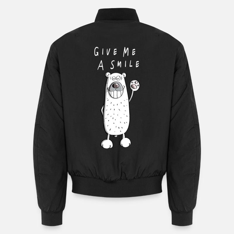Give me A Smile - Polar Bear - Polar Bear - Bear - Bear Unisex Bomber Jacket