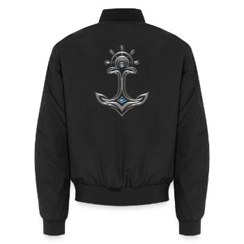 Odin Thor Anchor - Unisex Bomber Jacket - black - Back - AI Model Male 185 light (185cm)
