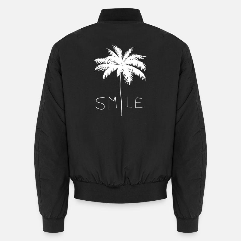 Smile Palmier Blanc Bomber unisexe
