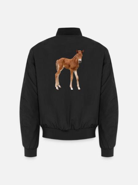 Pferde T-shirt Geschenk Reiter  - Unisex Bomberjacke - Schwarz