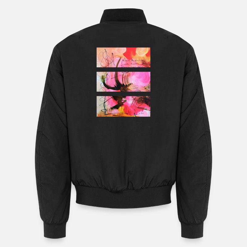 Art abstrait dans les tons roses et noirs Bomber unisexe