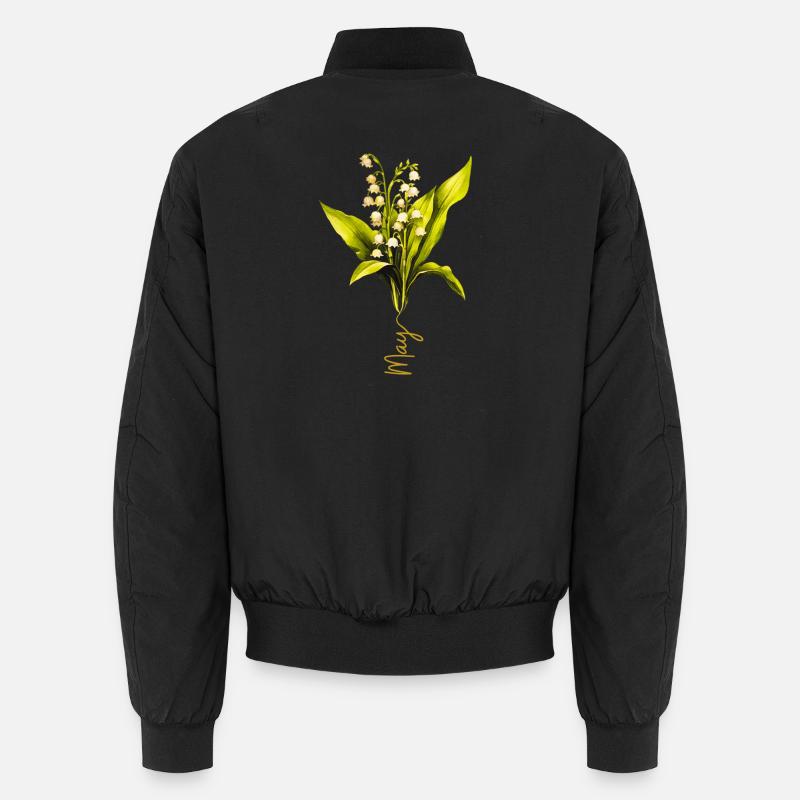 Maiglöckchen Naturalistisches Design - Unisex Bomberjacke - Schwarz