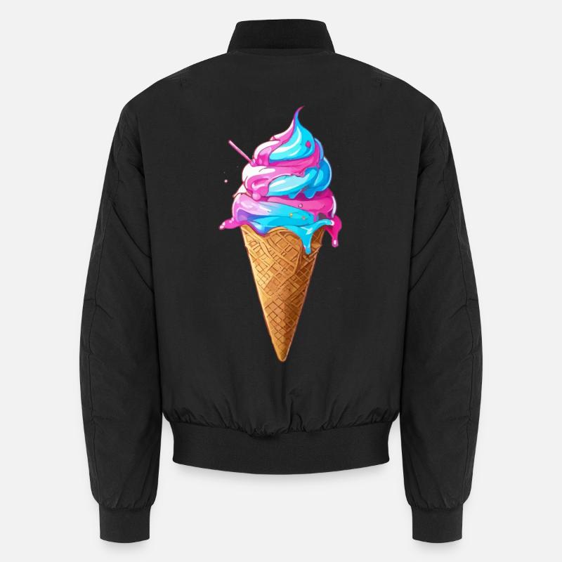 Delicious Ice Cream | Synthwave Ice Cream Cone Unisex Bomber Jacket