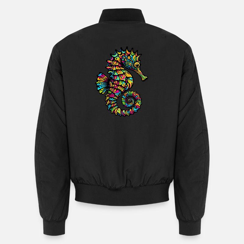 Seahorse - Unisex Bomber Jacket - black