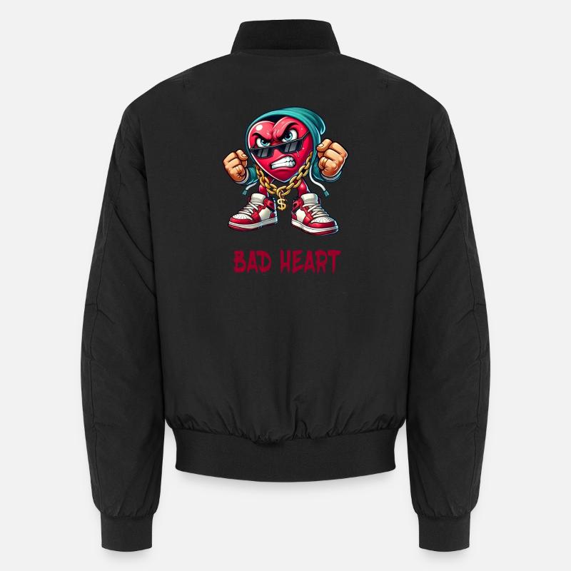 Evil heart design - Unisex Bomber Jacket - black