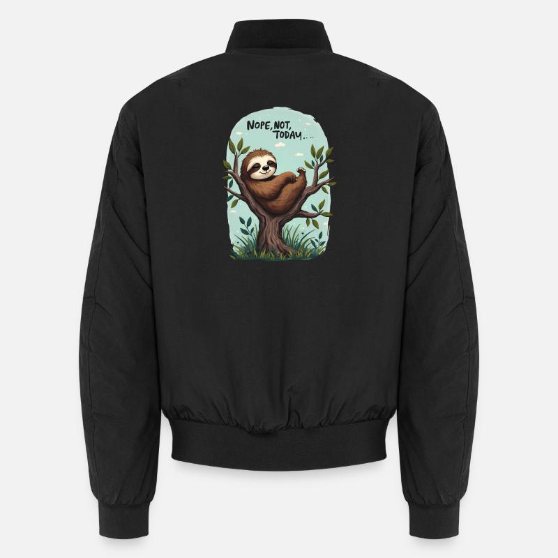 Sloth Mode Relaxation: Nope, Not Today, Unisex Bomber Jacket