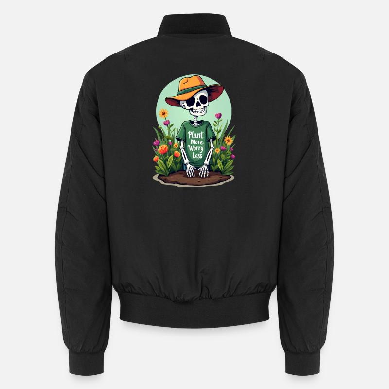 PLANT MORE WORRY LESS Unisex Bomber Jacket