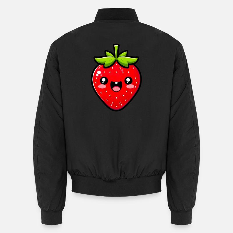Erdbeeren Erdbeeren - Unisex Bomberjacke - Schwarz
