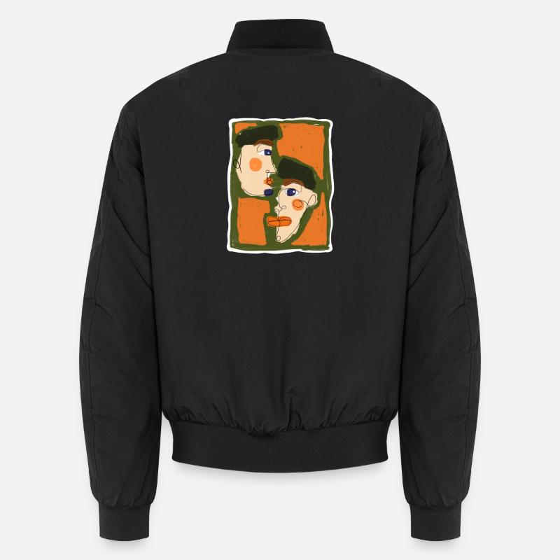 Oneliner Portrait - Unisex Bomber Jacket - black